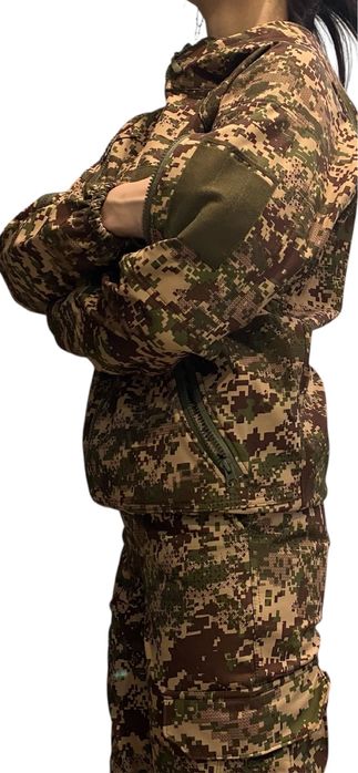 Жіноча військова осіння  тактична куртка Хижак НГУ на флісі