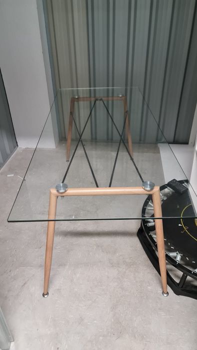 Mesa de Jantar 190x80 com tampo de vidro