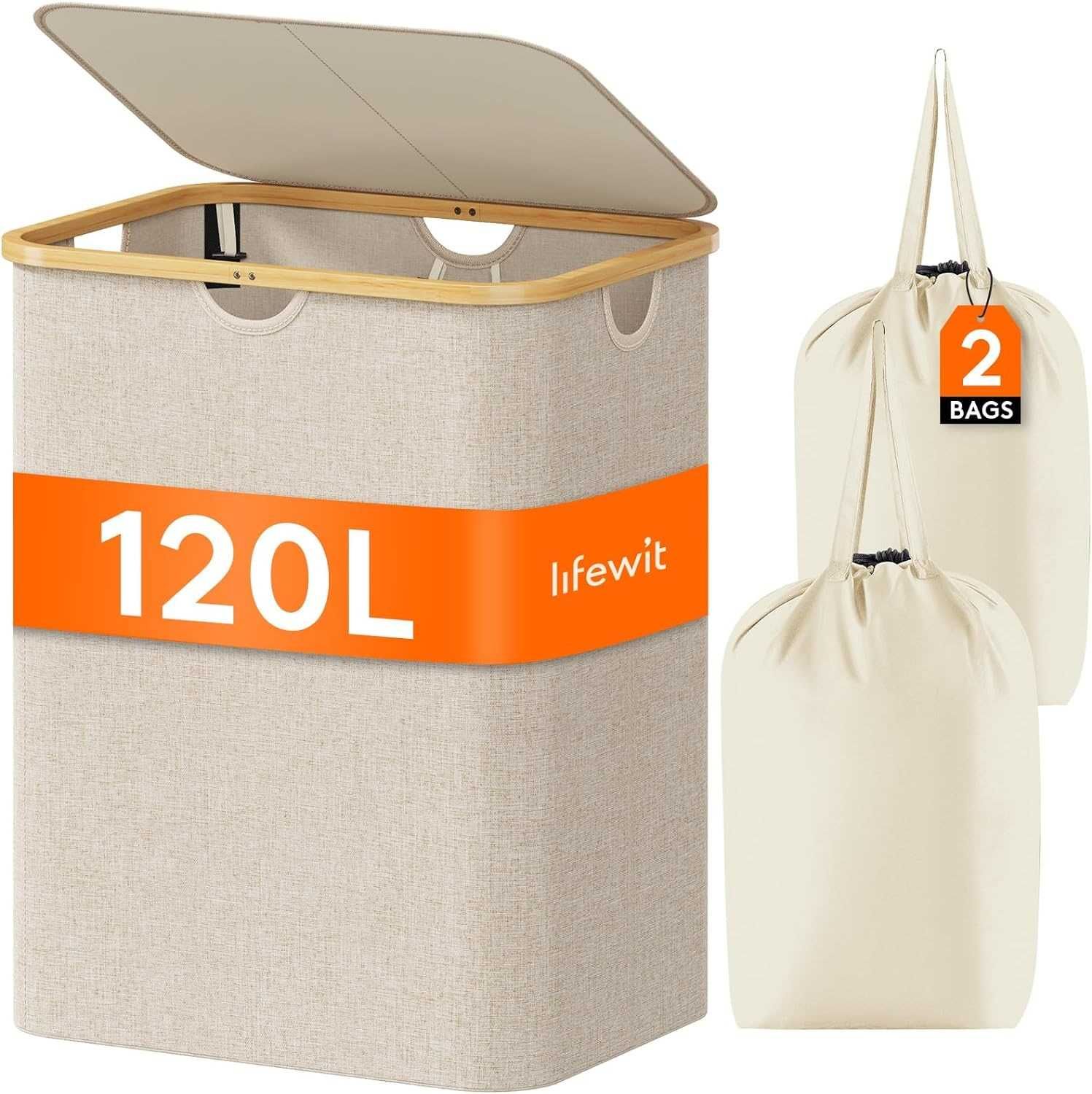 Nowy kosz na pranie /składany pojemnik /organizer / sorter 120L !3858!
