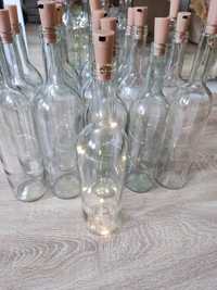 9 szt. Szklane butelki z korkiem z lampkami LED lampka boho wesele