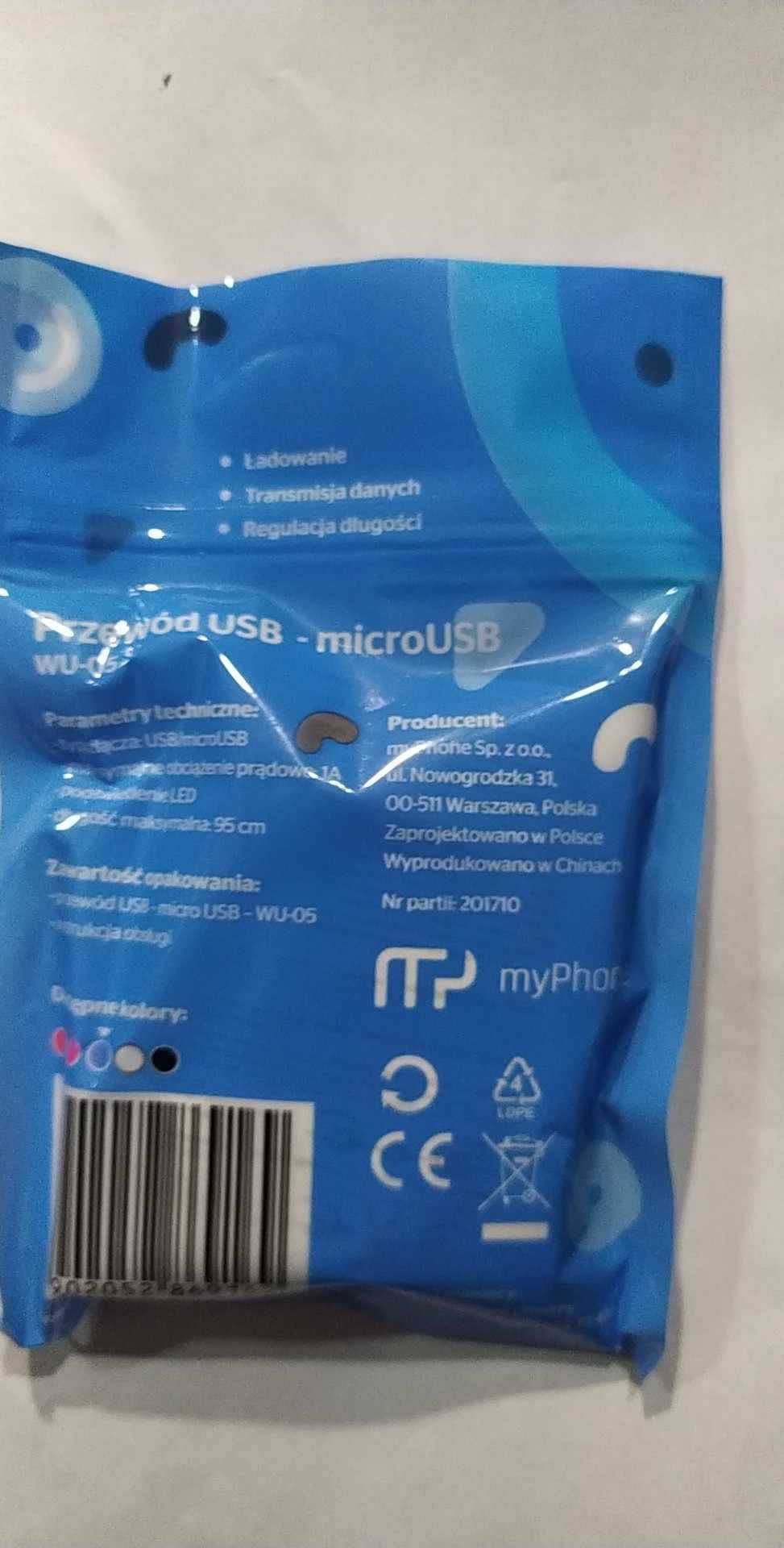 Kabel USB - Micro USB Regulowany WU-05 NIEBIESKI