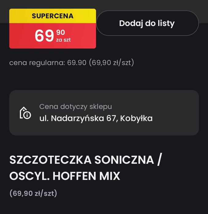 Szczoteczka oscylacyjna marki Hoffen