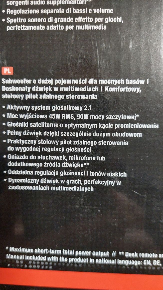 Głośniki z subwooferem do komputera