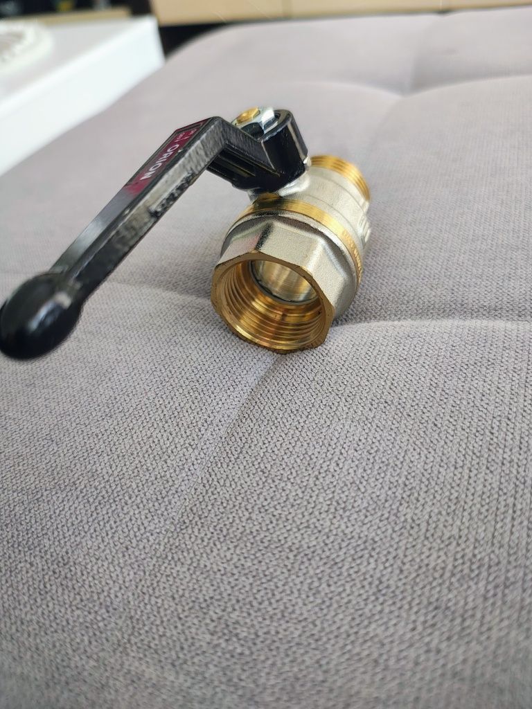Zawór kulowy ECONO G 3/4 GW - G 3/4 GZ PN25, mosiądz niklowany, PTFE