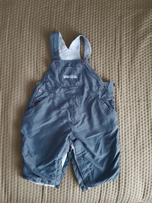 Ogrodniczki niemowlęce 68 3-6 mcy na podszewce