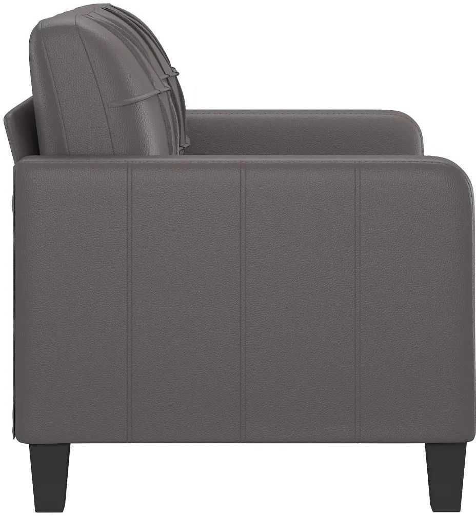2 Osobowa Sofa kolor szary 120 cm sztuczna skóra