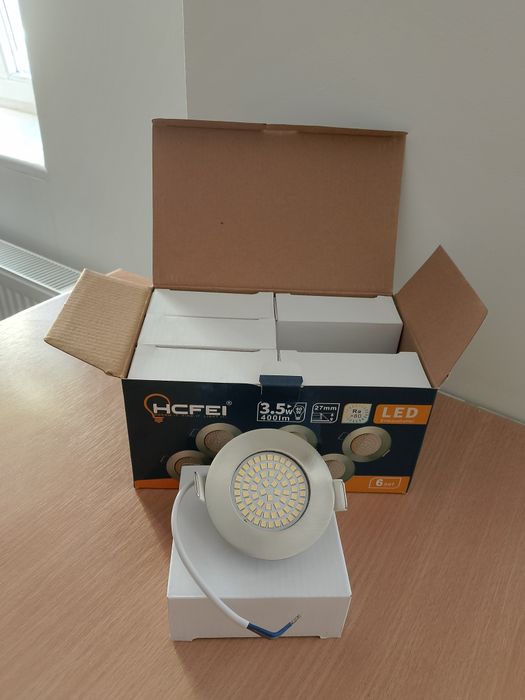 6 płaskich reflektorów LED do wpuszczaniazania