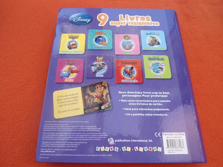 Caixa de livros filmes da Disney