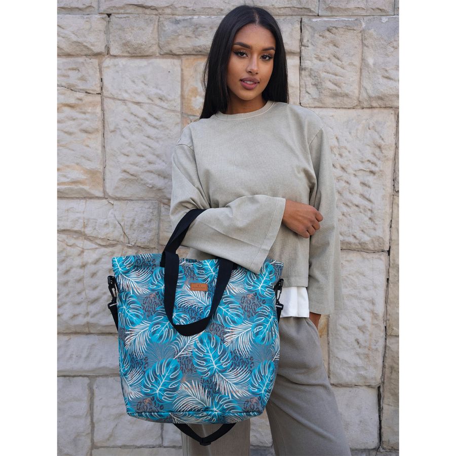 pojemna torba shopper na zakupy w modny wzór - rovicky
