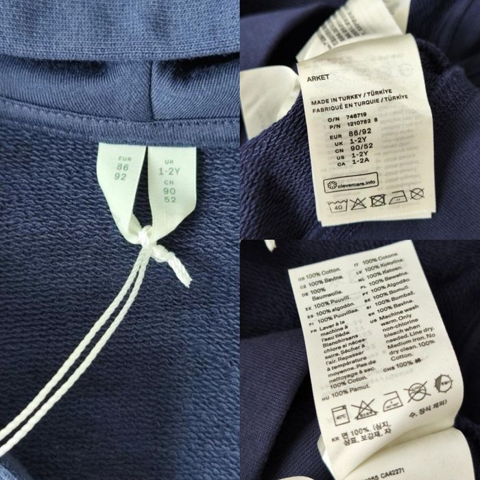 Arket дитяча зіп толстовка із органічної бавовни 1-2 роки