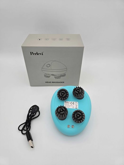 Elektryczny masażer głowy PERLEVI, wodoodporny łagodzenia stresu