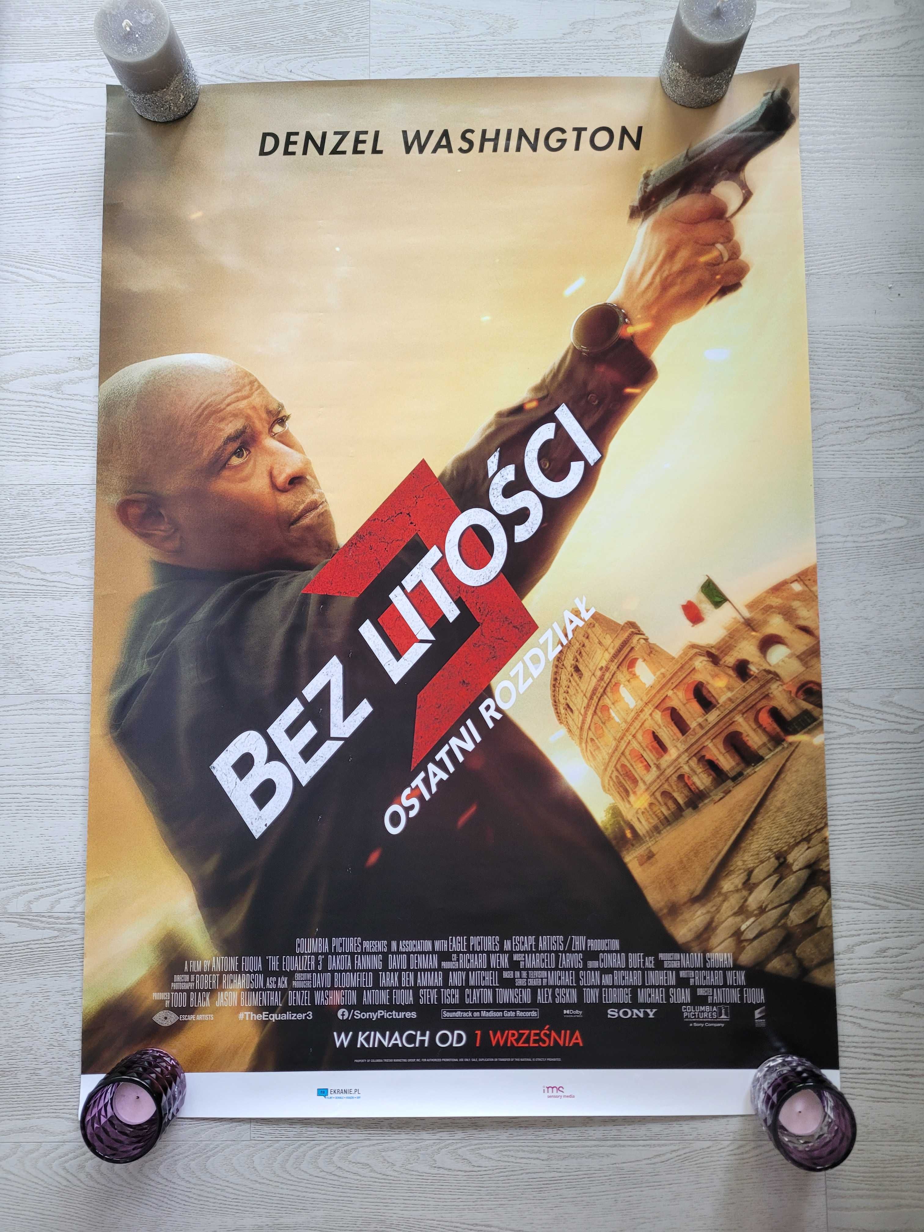 Plakat kinowy z filmu Bez litości 3 The Equalizer Denzel Washington