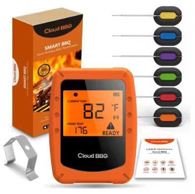 Умный Bluetooth термометр-градусник 6 щупов для мяса/гриля/духовки/BBQ