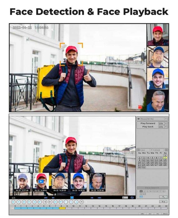 Система відеонагляду у приміщення IP H.View 8МП 4K Ai зі штучним інт