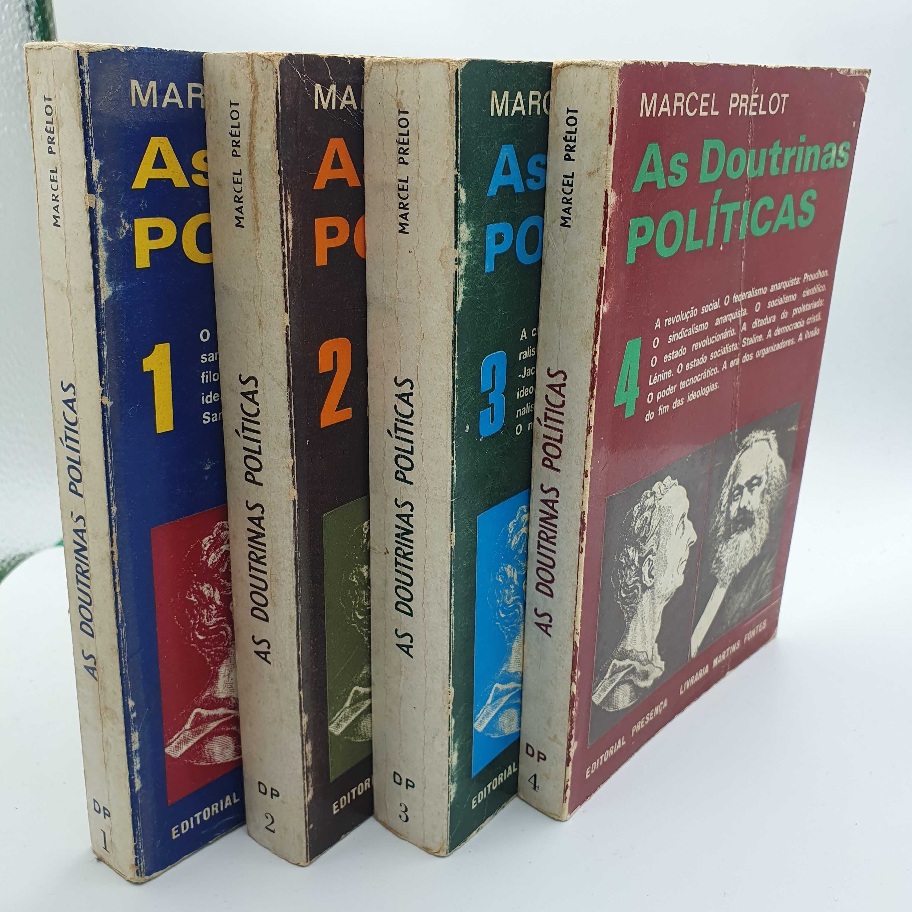 Livros - Marcel Prelot - As Doutrinas Políticas Vol. 1 a 4 - Ref-PA3