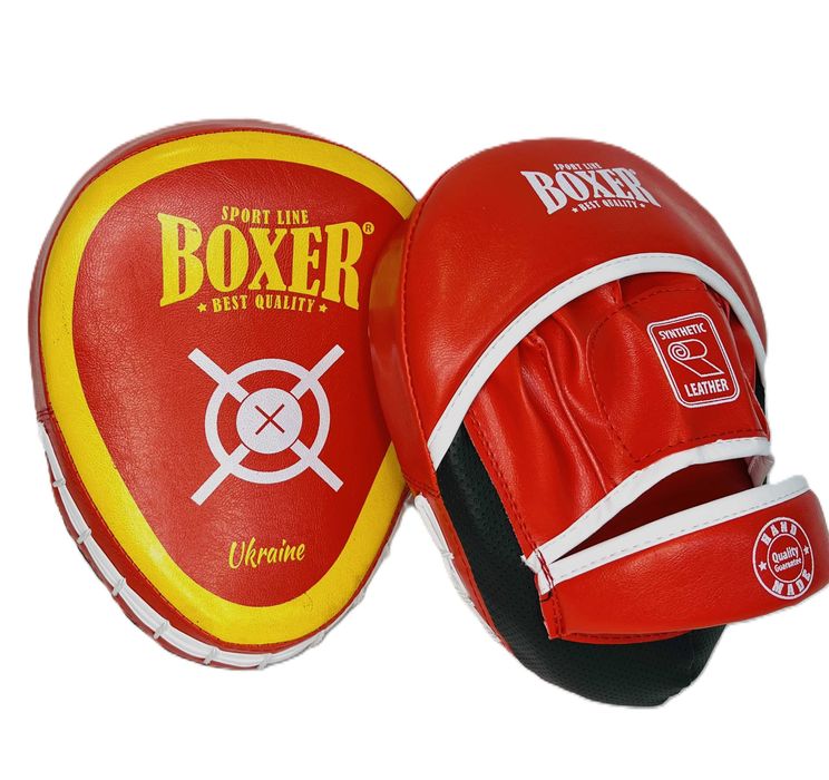 Боксерські лапи ергономічні шкірвініл Boxer Sport Line