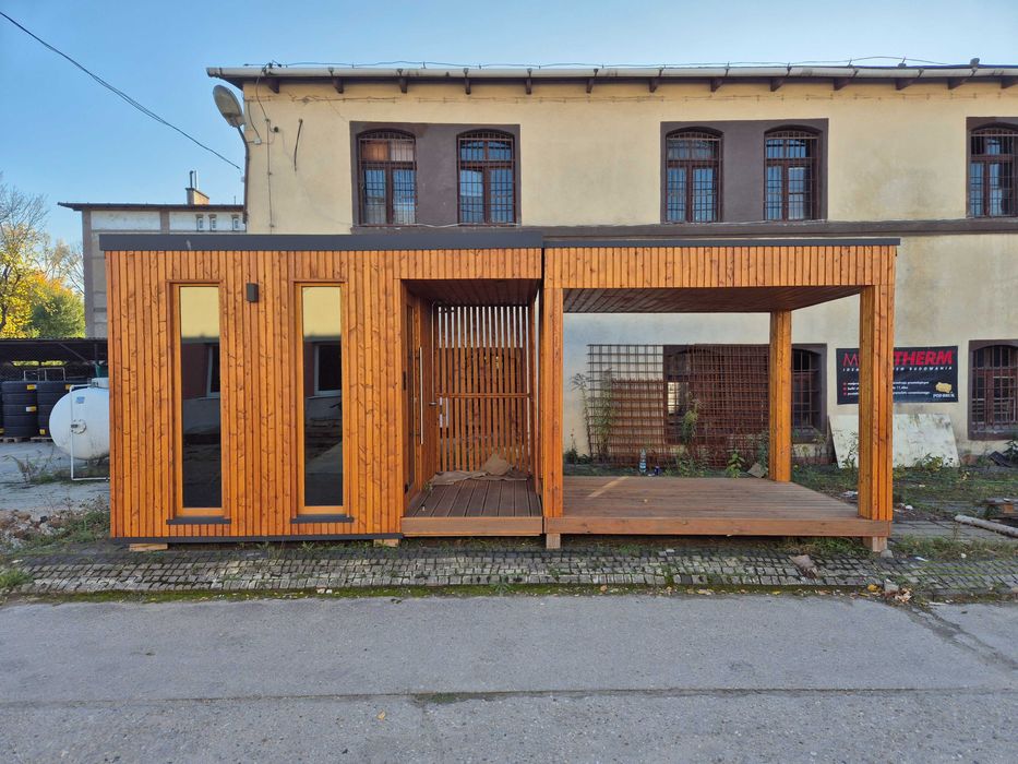 Sauna ogrodowa PREMIUM z miejscem na banie - WYSOKA JAKOŚĆ okazja