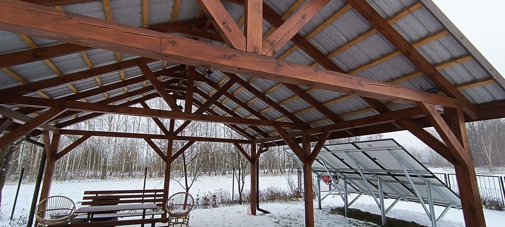 Wiata garażowa drewniana 6/6 plus ozdoba