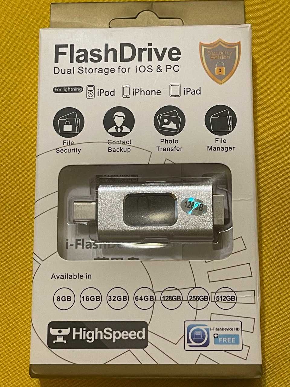 USB Flash Drive 4 в 1. 64 ГБ. Железная. IOS / Windows / Android