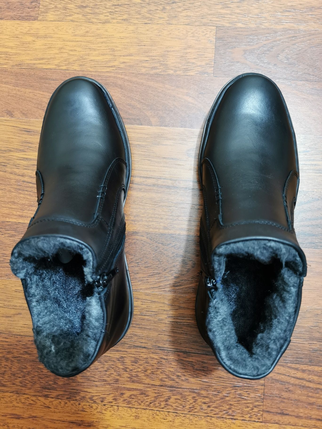 Skórzane Zimowe Buty Męskie Wsuwane Na Zamek