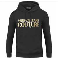 Versace Jeans Couture bluza męska czarna złoty nadruk 74GAIT03 L