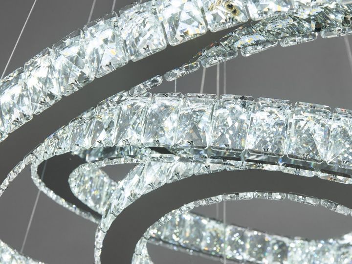 Хрустальная LED люстра Diasha премиум класса на три кольца