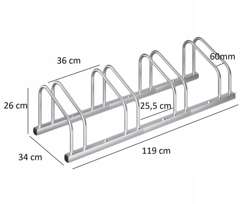 Stojak Uchwyt Parking Rowerowy na 4 Rowery Rower ŁATWY MONTAŻ Mocny