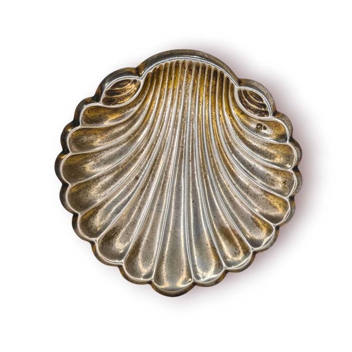 Concha Antiga Prata 833 – Peça Batismal c/ Bases Forma Carpa (102 g)