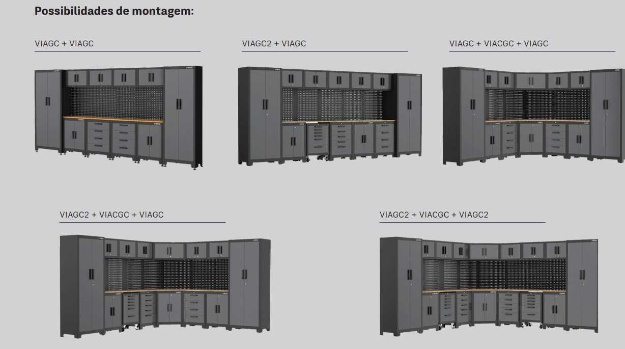 Armários Modulares Garagem/Oficina VITO - Faça a sua combinação! JL20