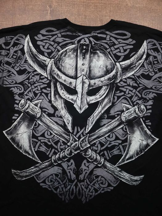 Viking Wiking Thor Valhalla czarna tshirt koszulka z krótkim rękawem