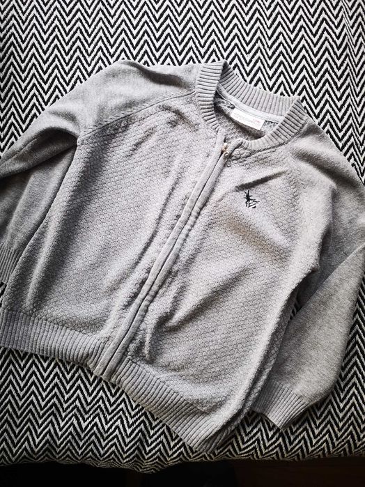 Coccodrillo szary rozpinany sweter mucha 104 cm 4 lata