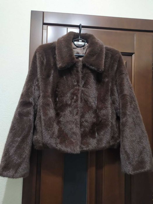 Шубка полушубок норка zara р. М шоколад