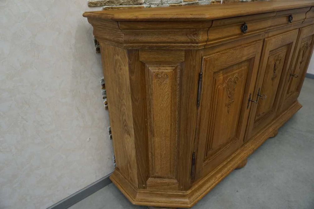 Komoda z Litego Dębu Dębowa Naturalna 3 drzwiowa szer. 203 cm (p-1278)