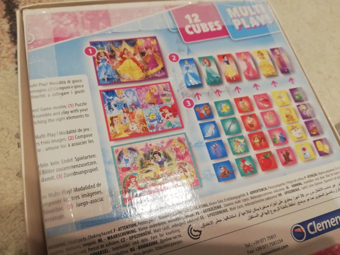 Kostki puzzle księżniczki Disney