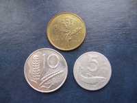 Stare monety 5 lir 1952 , 10 lir 1982 , 20 lir 1958 Włochy