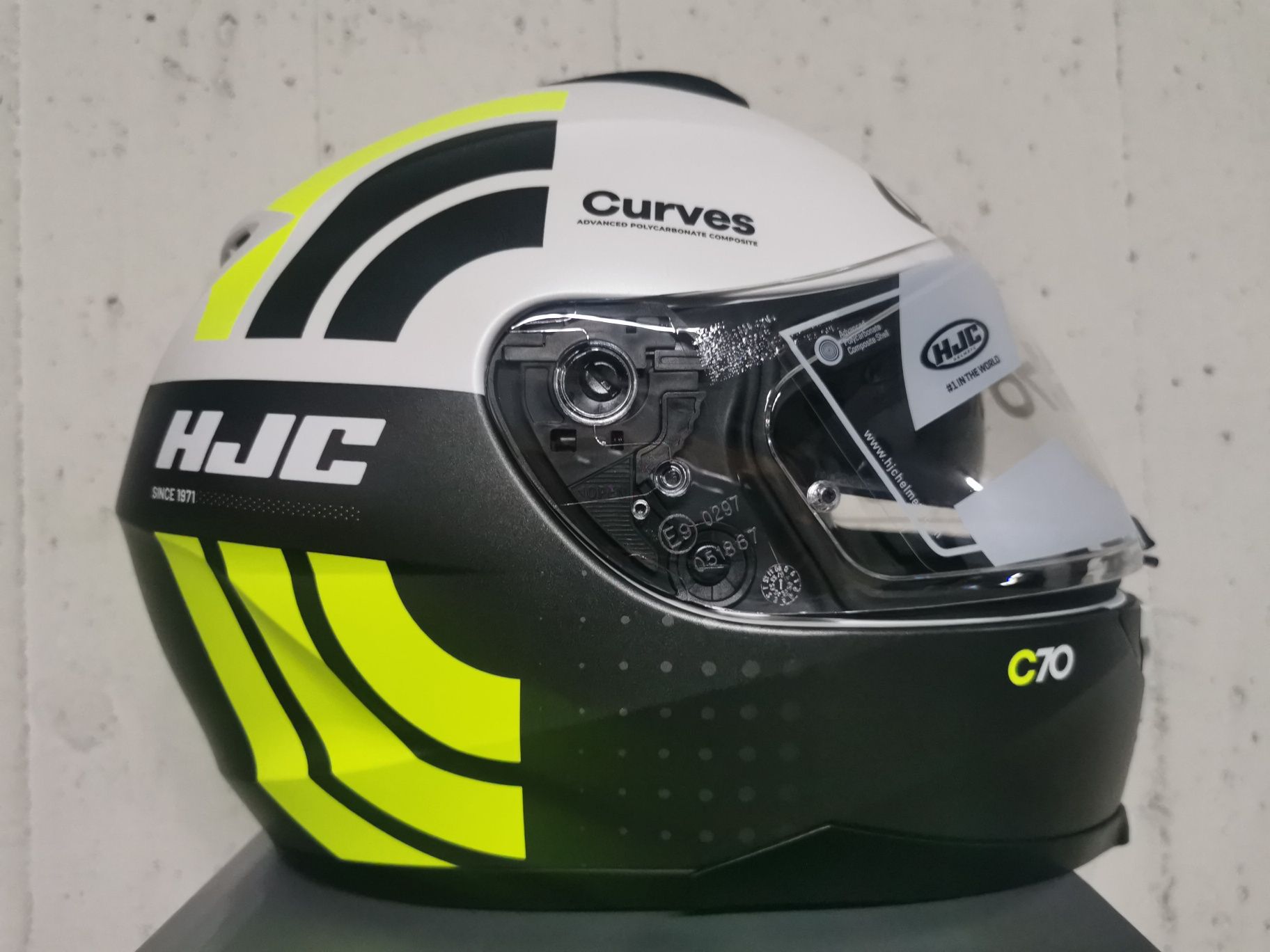 Capacete HJC C70 Curves White/ Yellow Gloss ( NOVOS )