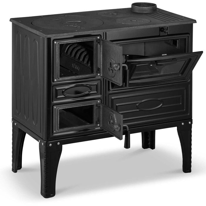 Piec Koza Kominek Kuchnia Emaliowana - 3 Fajerki - Płyta żeliwna