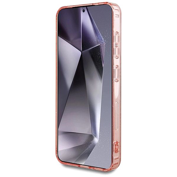 Etui Guess 4G Glitter Triangle Buttons MagSafe do Samsung Galaxy S25 r