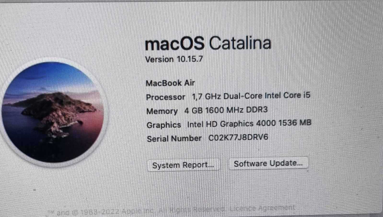 MacBook Air Catalina 10.15 7
