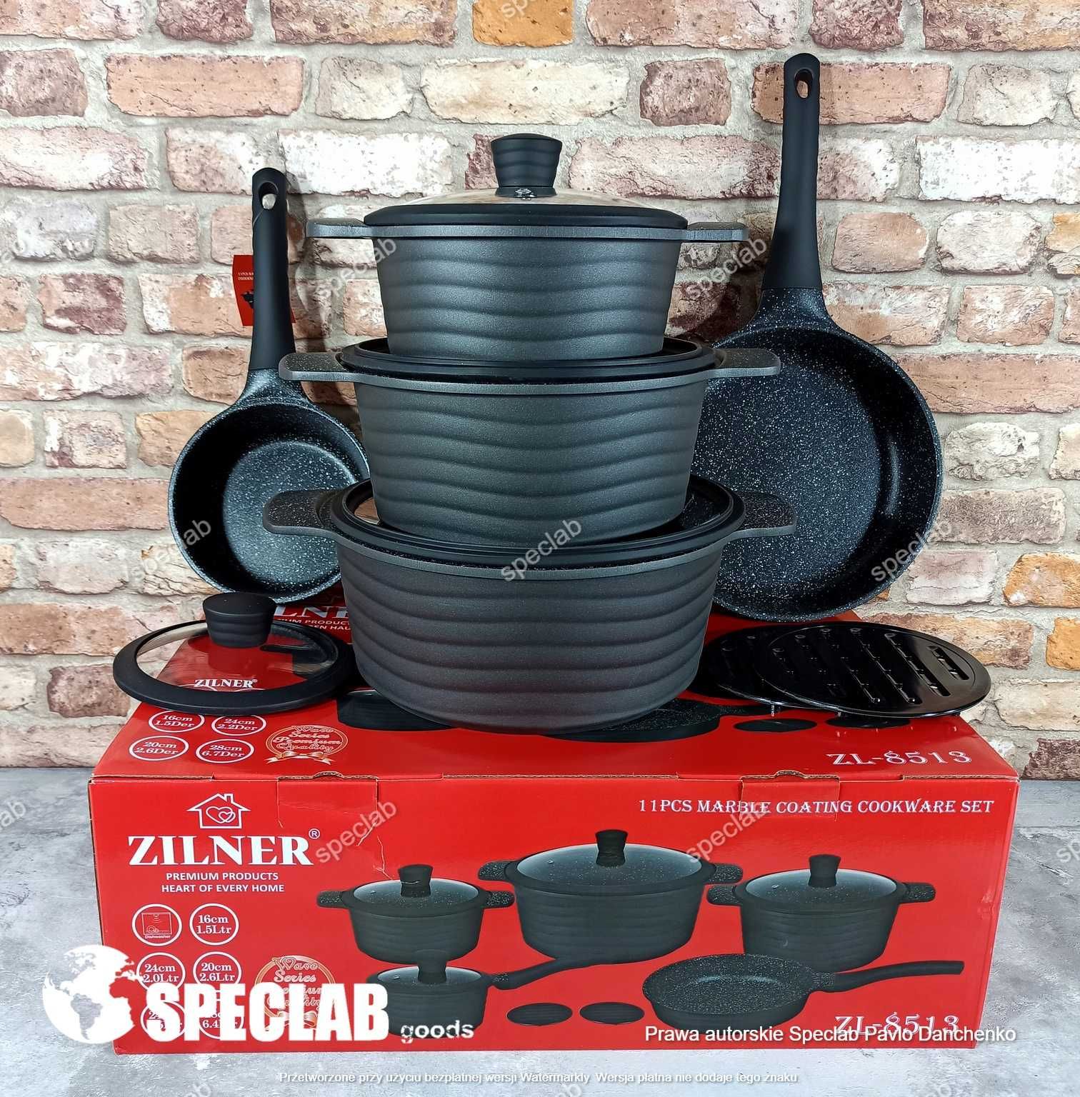 Zestaw garnków Zilner ZL-8513. Gaz, indukcja, halogen