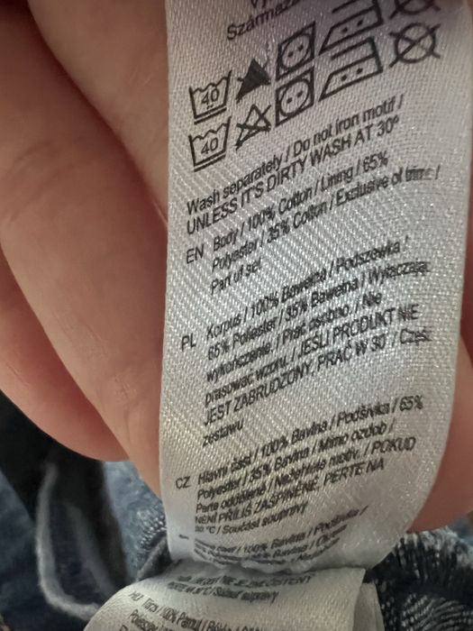 Jeansowa sukienka na szelkach 74 80  ogrodniczka jednorożec