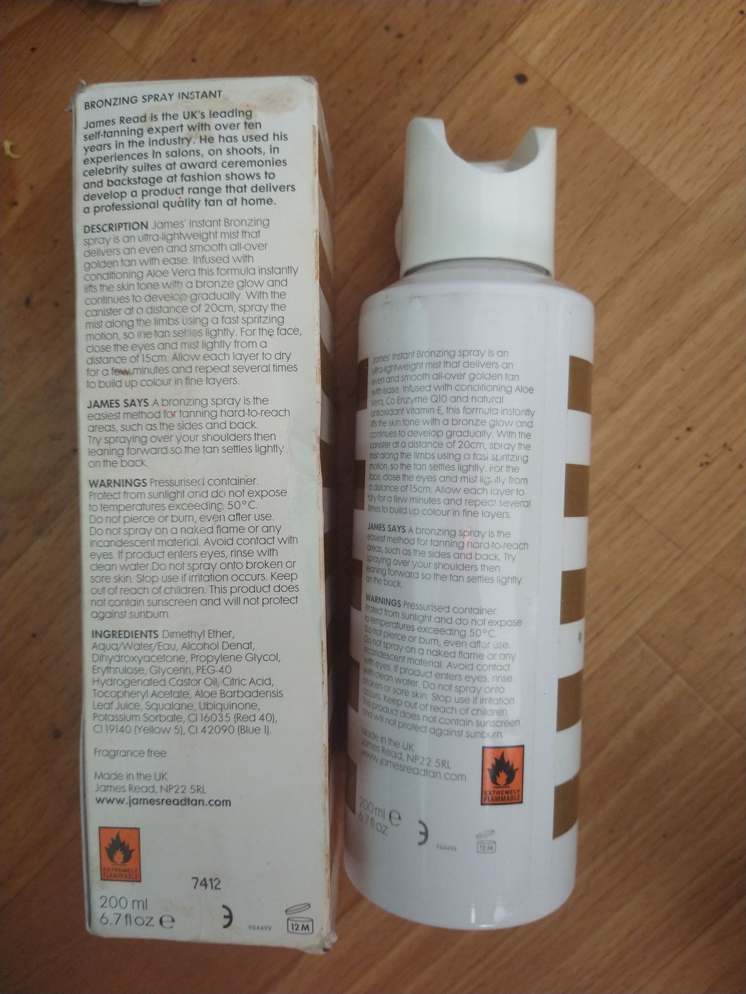 James read bronzing spray instant