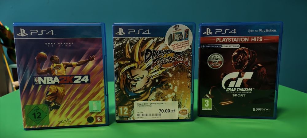 Zestaw trzy gry na PlayStation 4 PS4 Dragonball NBA Gran Turismo VR