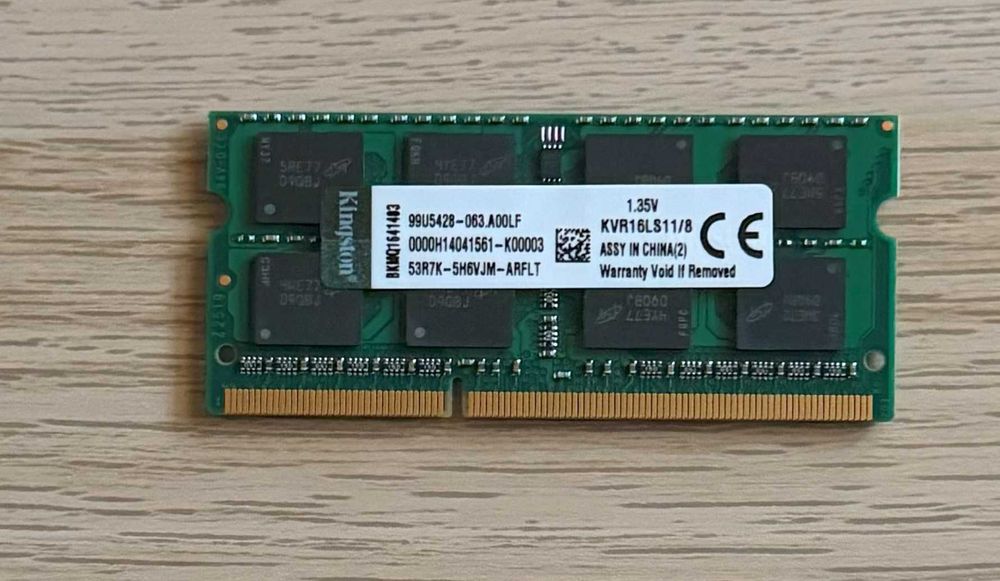 Pamięć Kingston DDR3L 8GB 1600MHz PC3L-12800 1.35V CL11 KVR16LS11/8