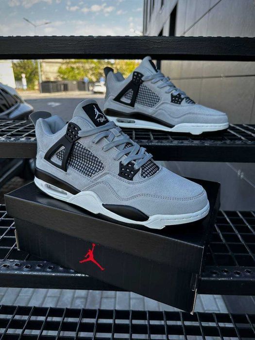 !SALE! Nike Air Jordan Retro 4 Light Grey Black 41 42 43 44 45 46