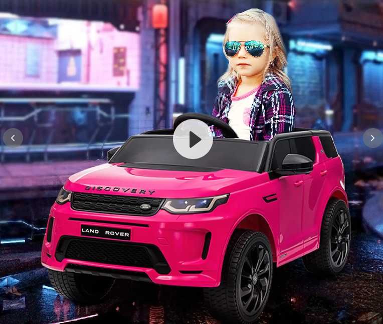 Carro Elétrico p/ Crianças c/ Licença Land Rover Bateria 12V, Rosa