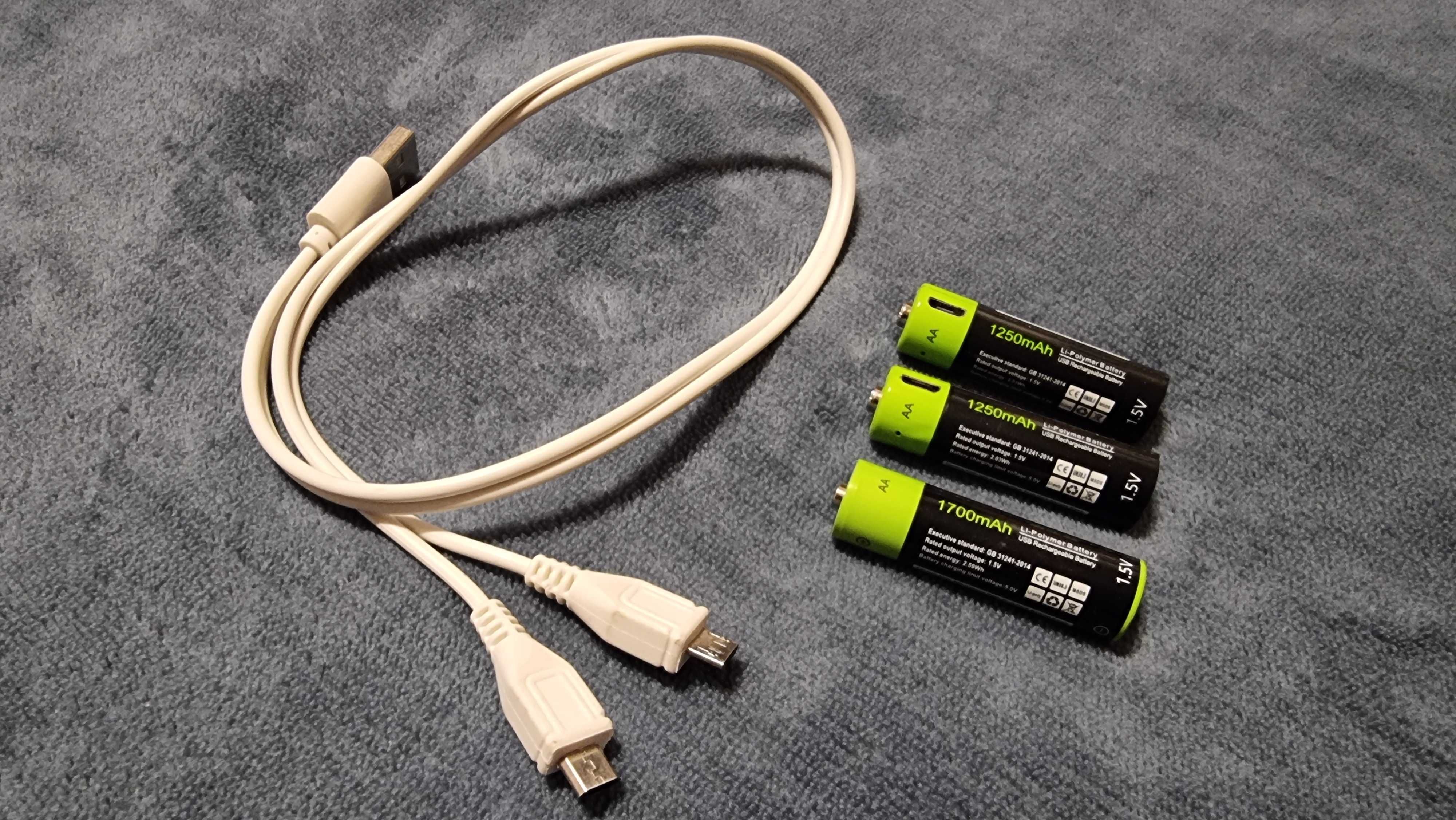 Продам аккумуляторы ZNTER AA 1,5В зарядка micro-USB 1250 1700 mAh