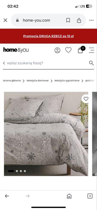 Nowa Home&you pościel satynowa frostelly świąteczna szara 200x220