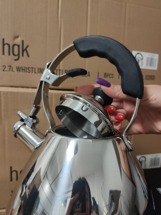 Nowy czajnik z gwizdkiem,2L,trójkąt, lepsza stal 304, gaz, indukcja