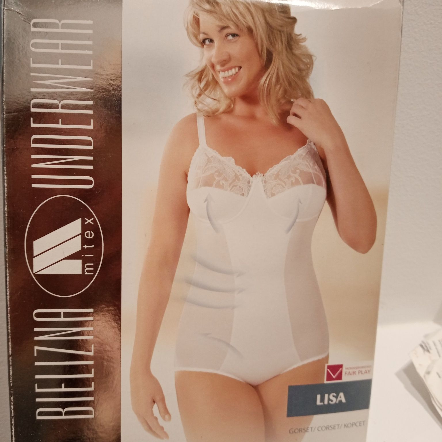 Lisa Mitex gorset body wyszczuplające modelujące sylwetkę 85c czarny